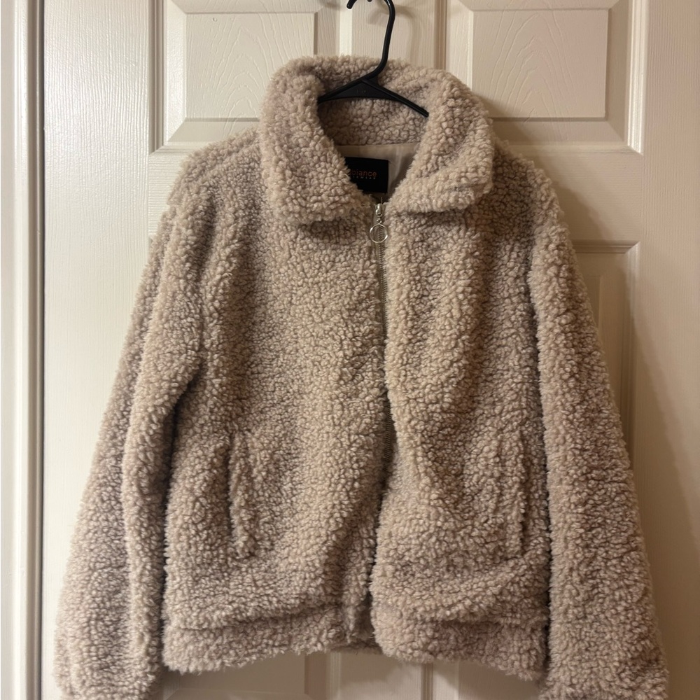 Cozy Tan Sherpa Jacket